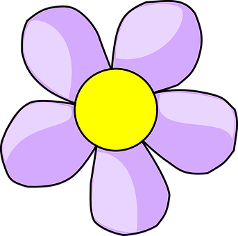 Purple Cartoon Flower PNG