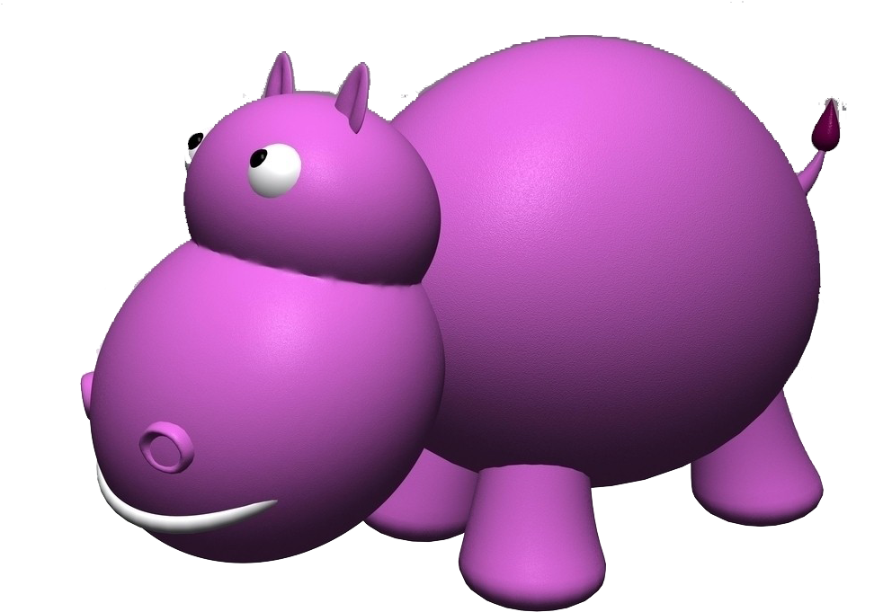 Purple Cartoon Hippopotamus PNG
