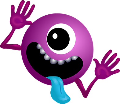 Purple Cartoon Monster Sticking Out Tongue PNG