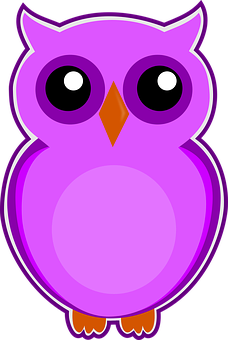 Purple Cartoon Owl PNG