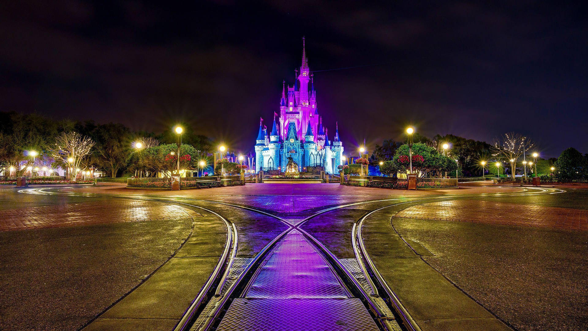 Purple Castle Walt Disney World Desktop Background