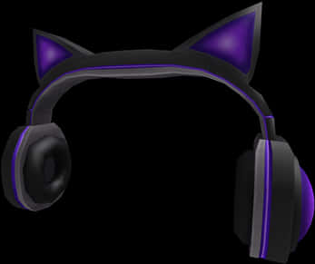 Purple Cat Ear Headphones PNG