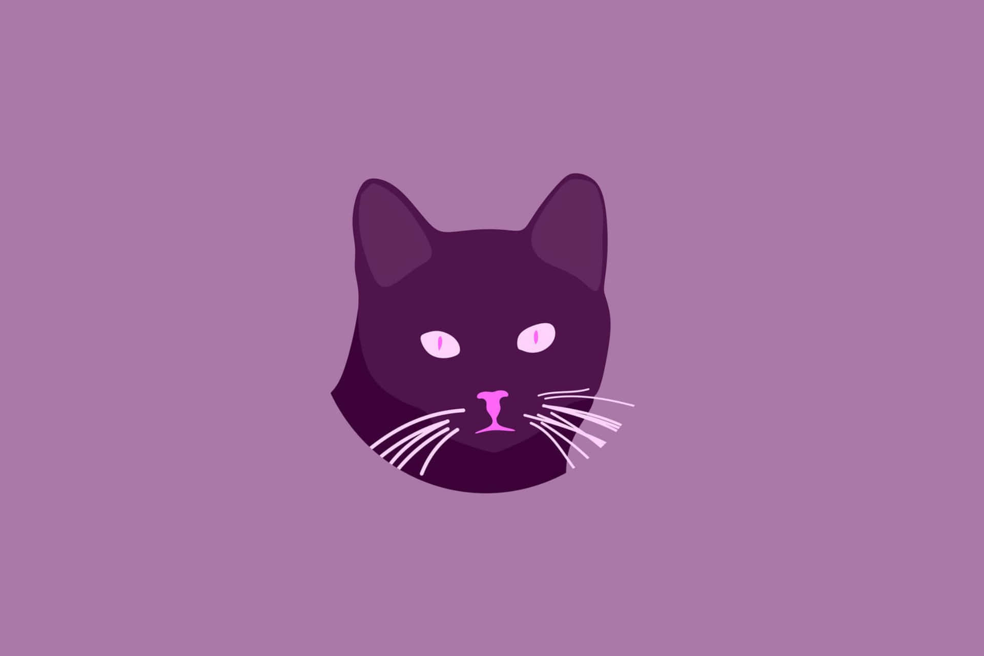 Purple Cat Graphic Wallpaper