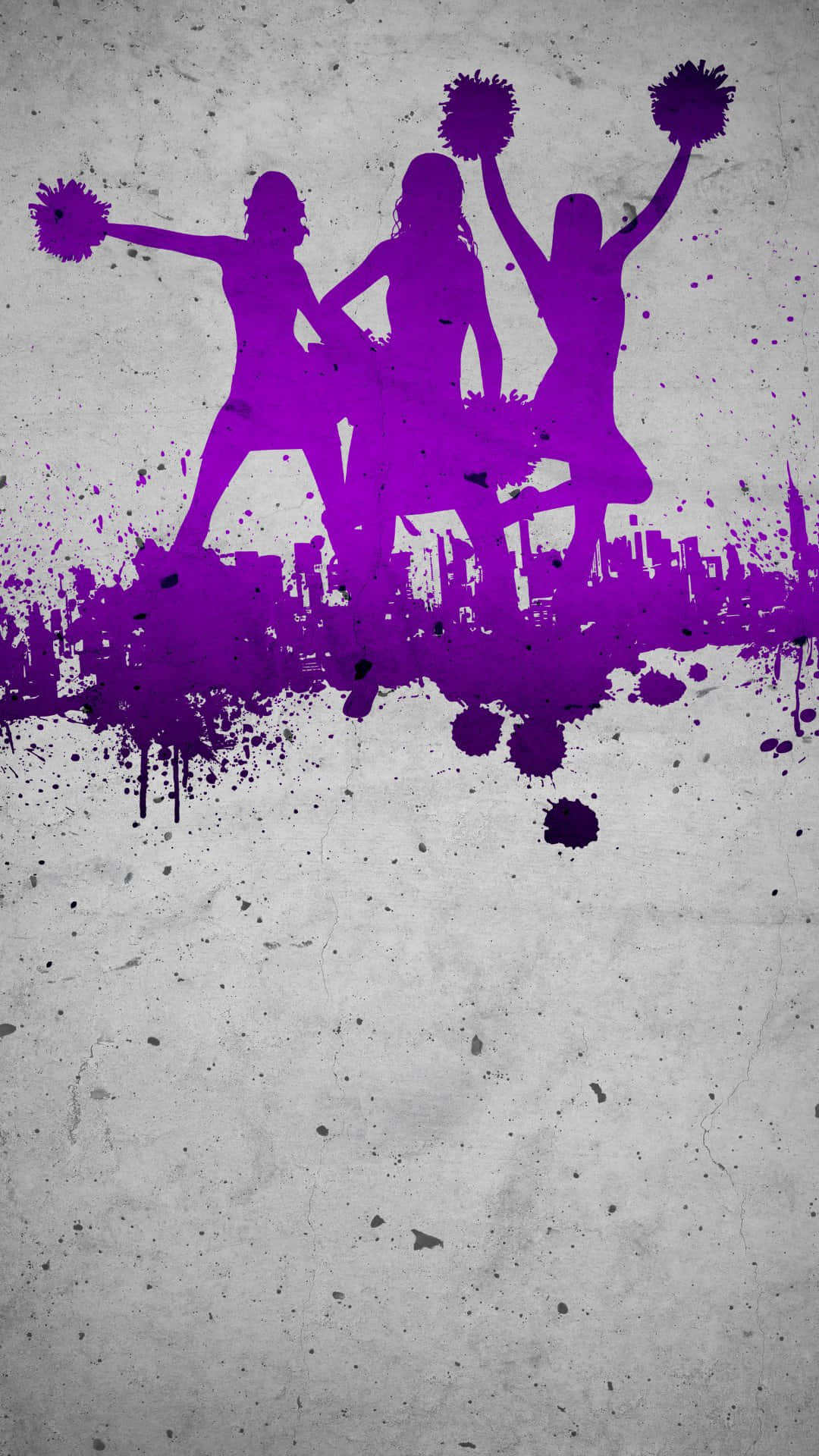 Purple Cheerleader Silhouettes Wallpaper