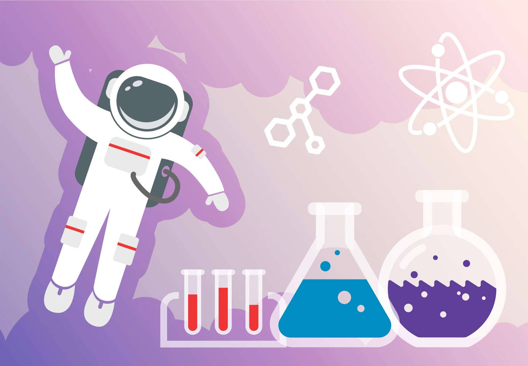 Purple Chemistry Space Astronaut Wallpaper