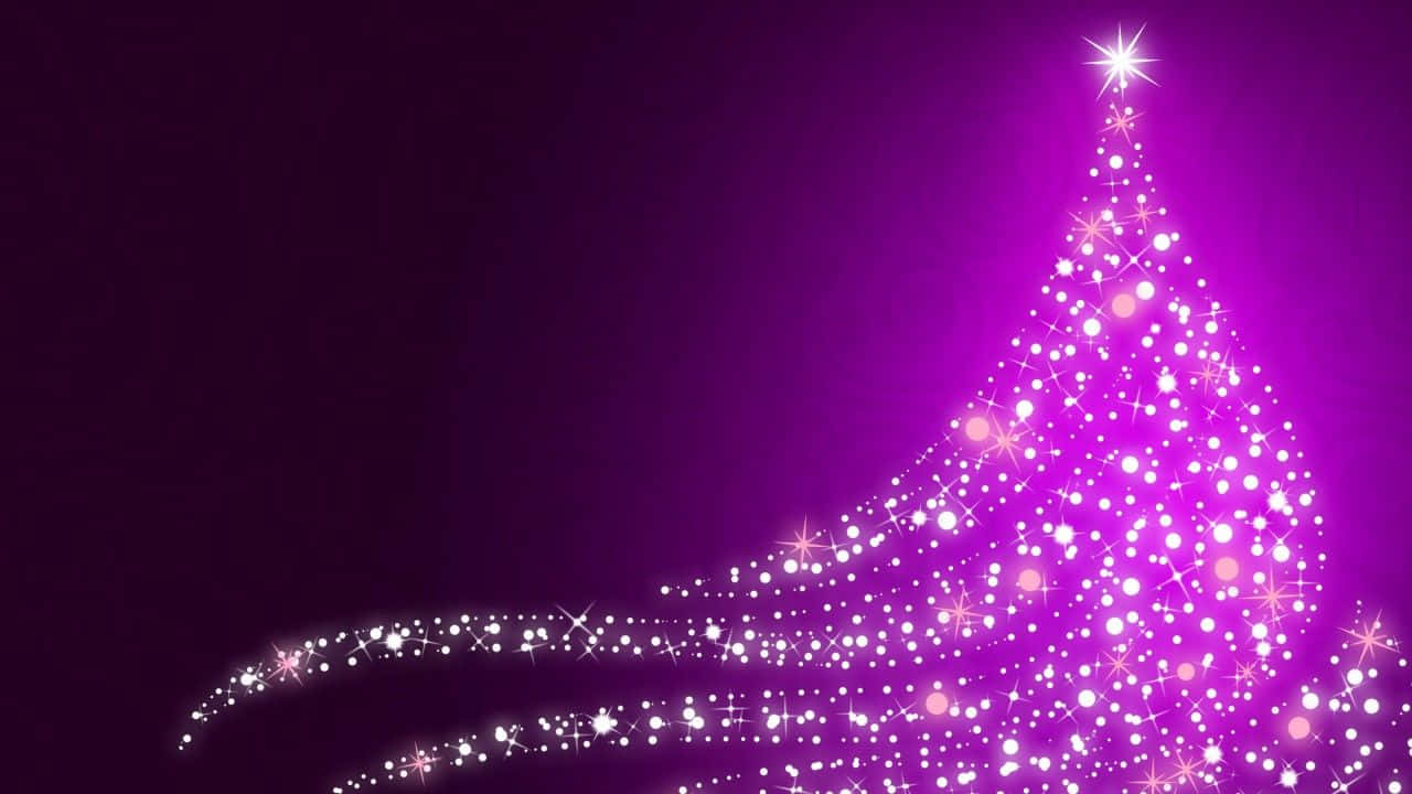 Festive Purple Christmas Background with Sparkling Ornaments