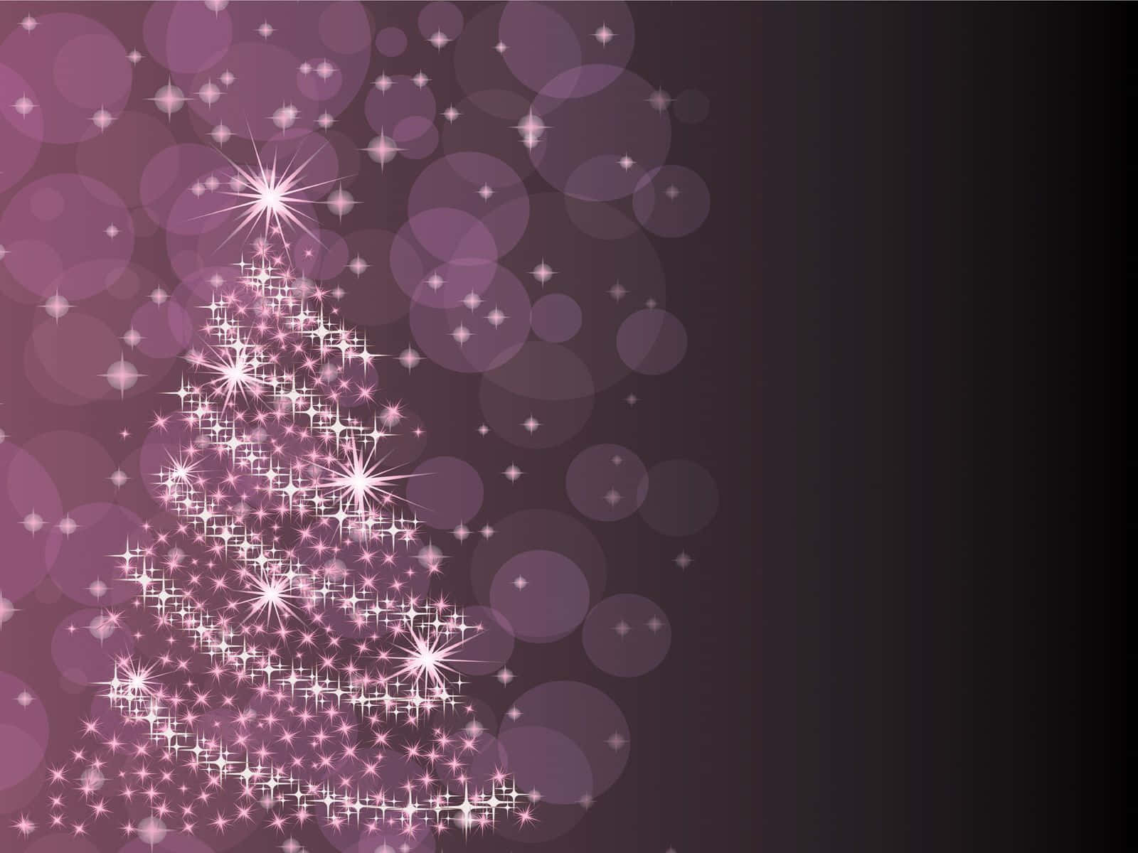 Festive Purple Christmas Background with Sparkling Ornaments and Snowflakes