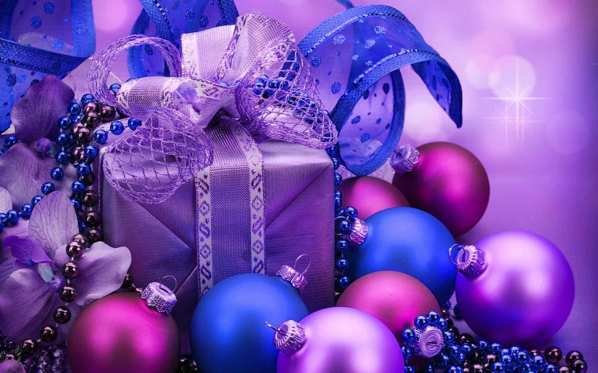 Festive Purple Christmas Background