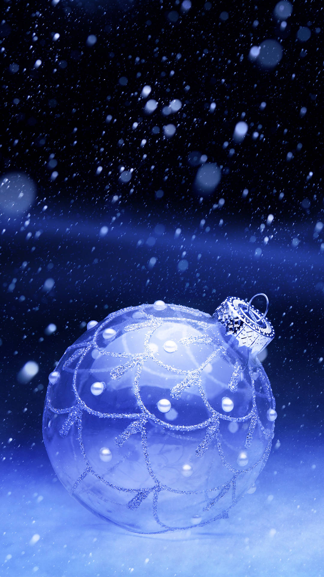Purple Christmas Ball Winter iPhone Wallpaper