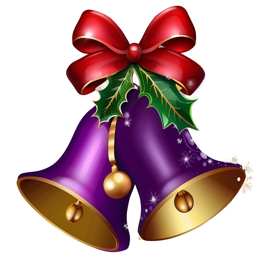 Purple Christmas Bells Png 06122024 PNG