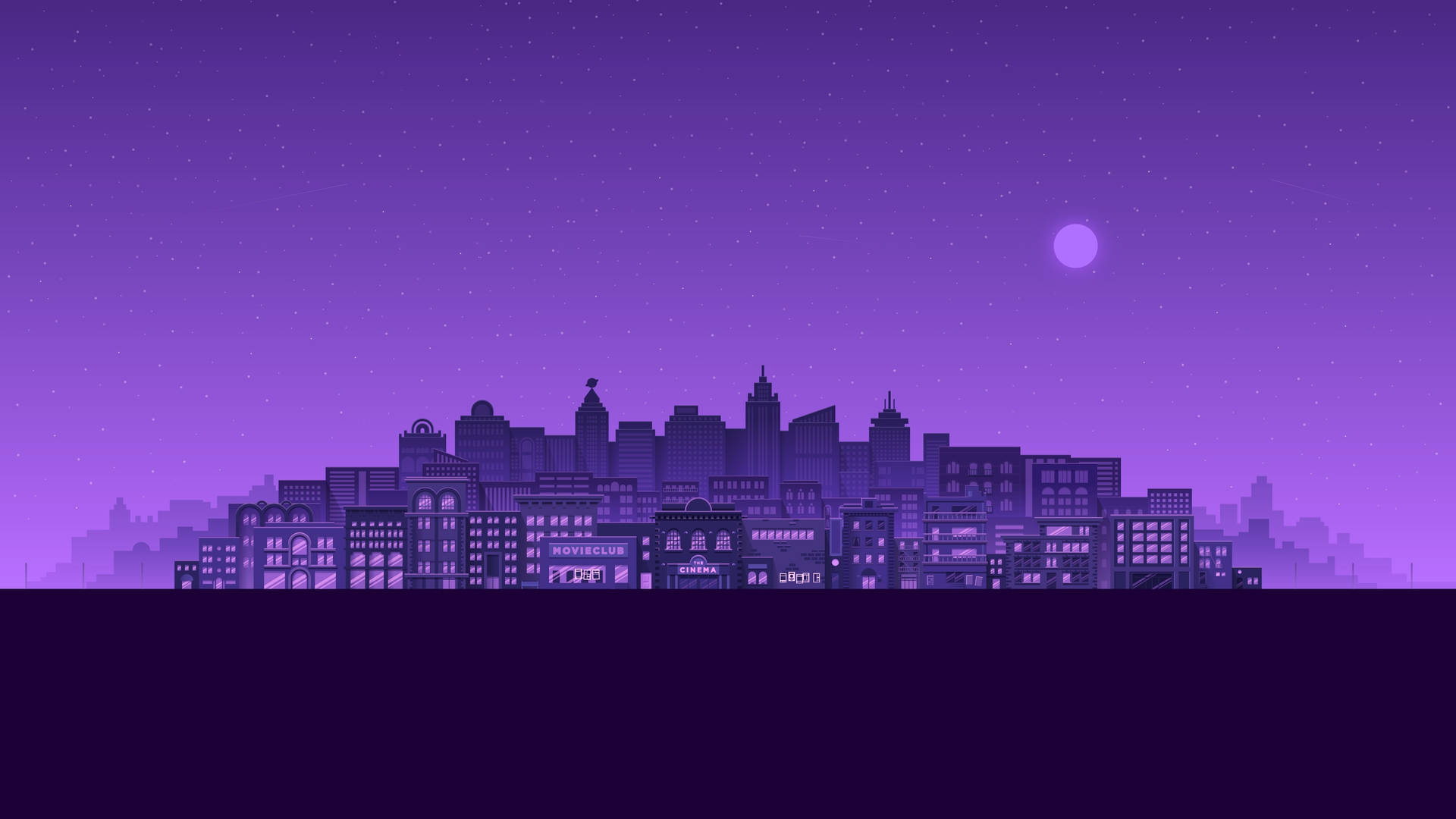 Purple City At Night