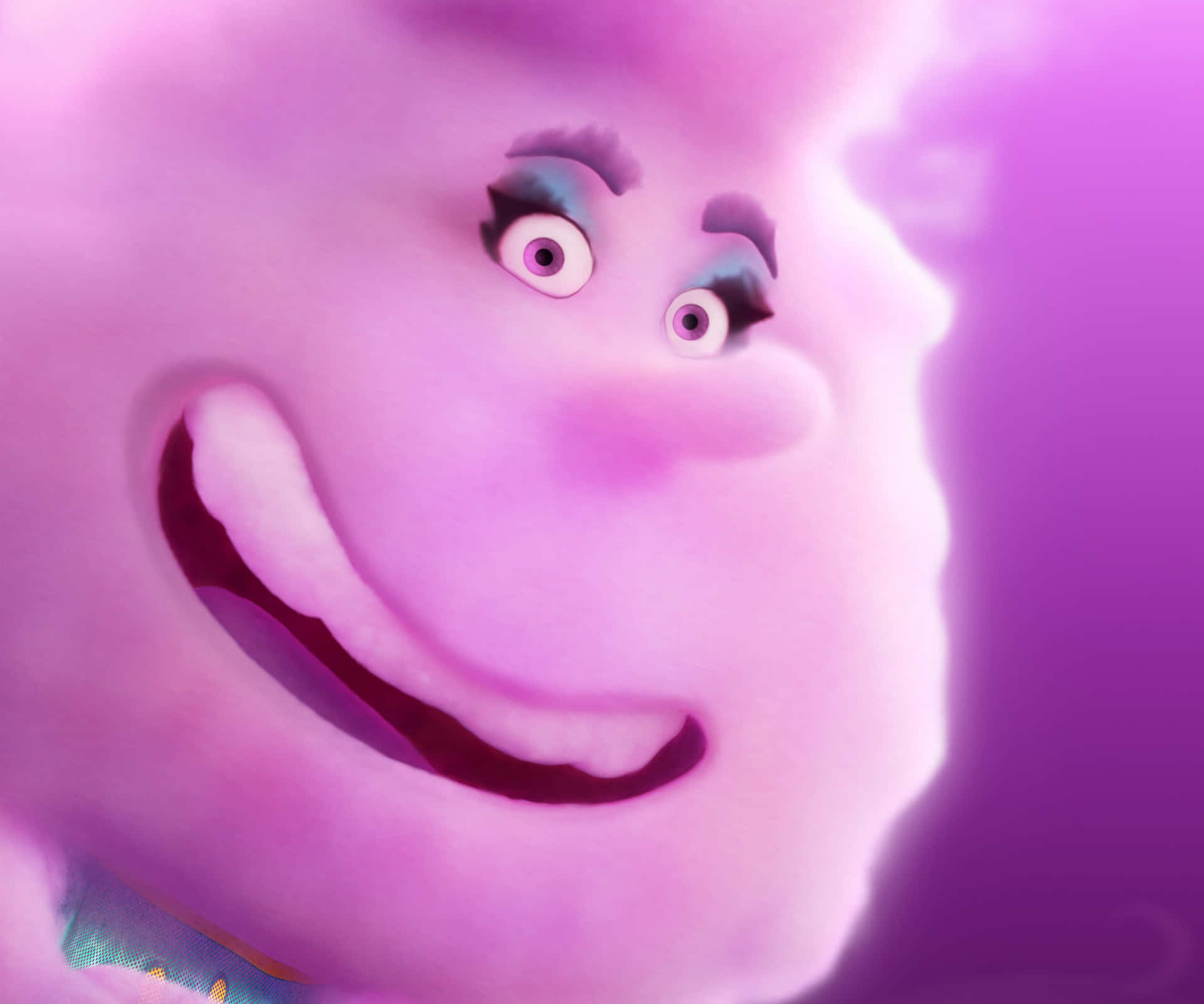 Download Purple Cloud Character Smiling Wallpaper | Wallpapers.com