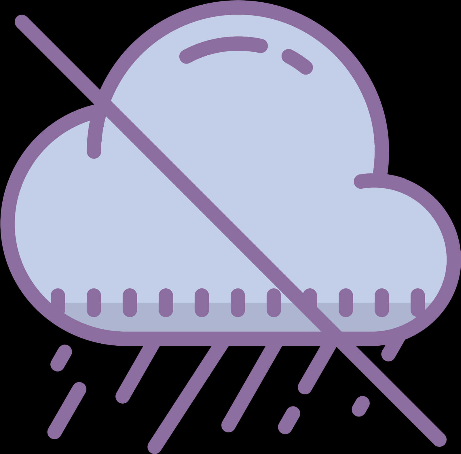 Purple Cloud Rain Icon No Sign PNG
