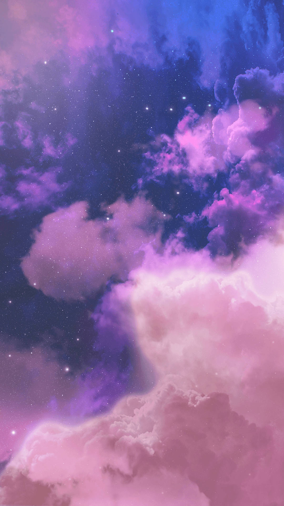 Kig op mod himlen - en sø af lilla skyer Wallpaper