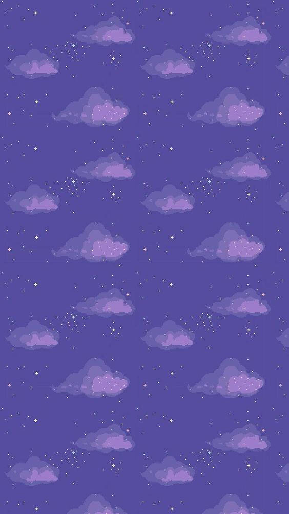 Purple Clouds Pattern Wallpaper