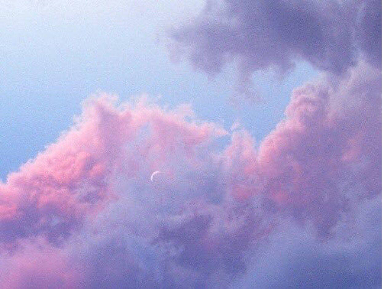 Cotton Purple Clouds Wallpaper