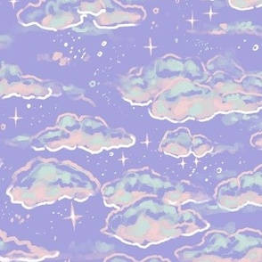 Purple Clouds Aesthetics Wallpaper