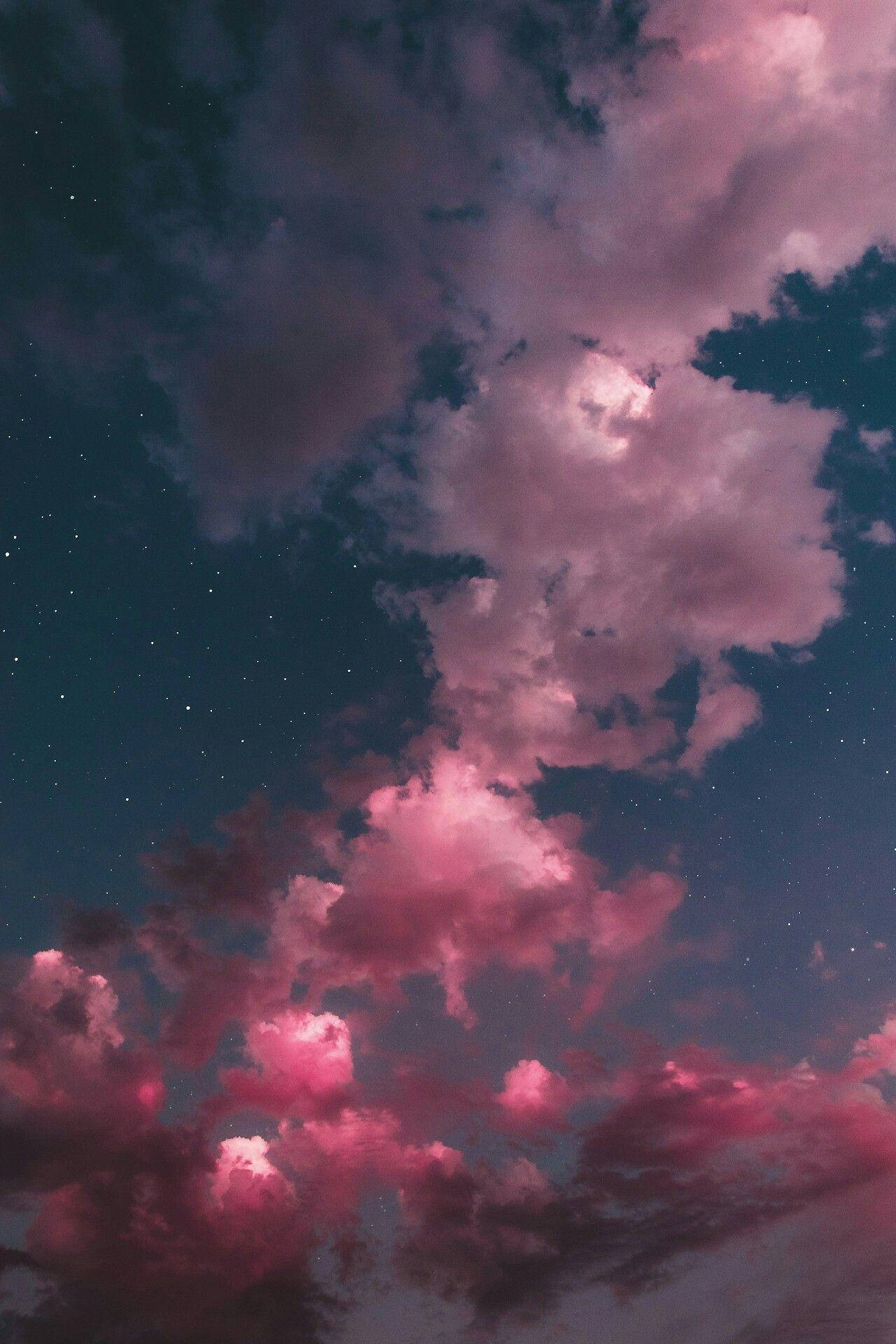 Lined Purple Clouds Wallpaper