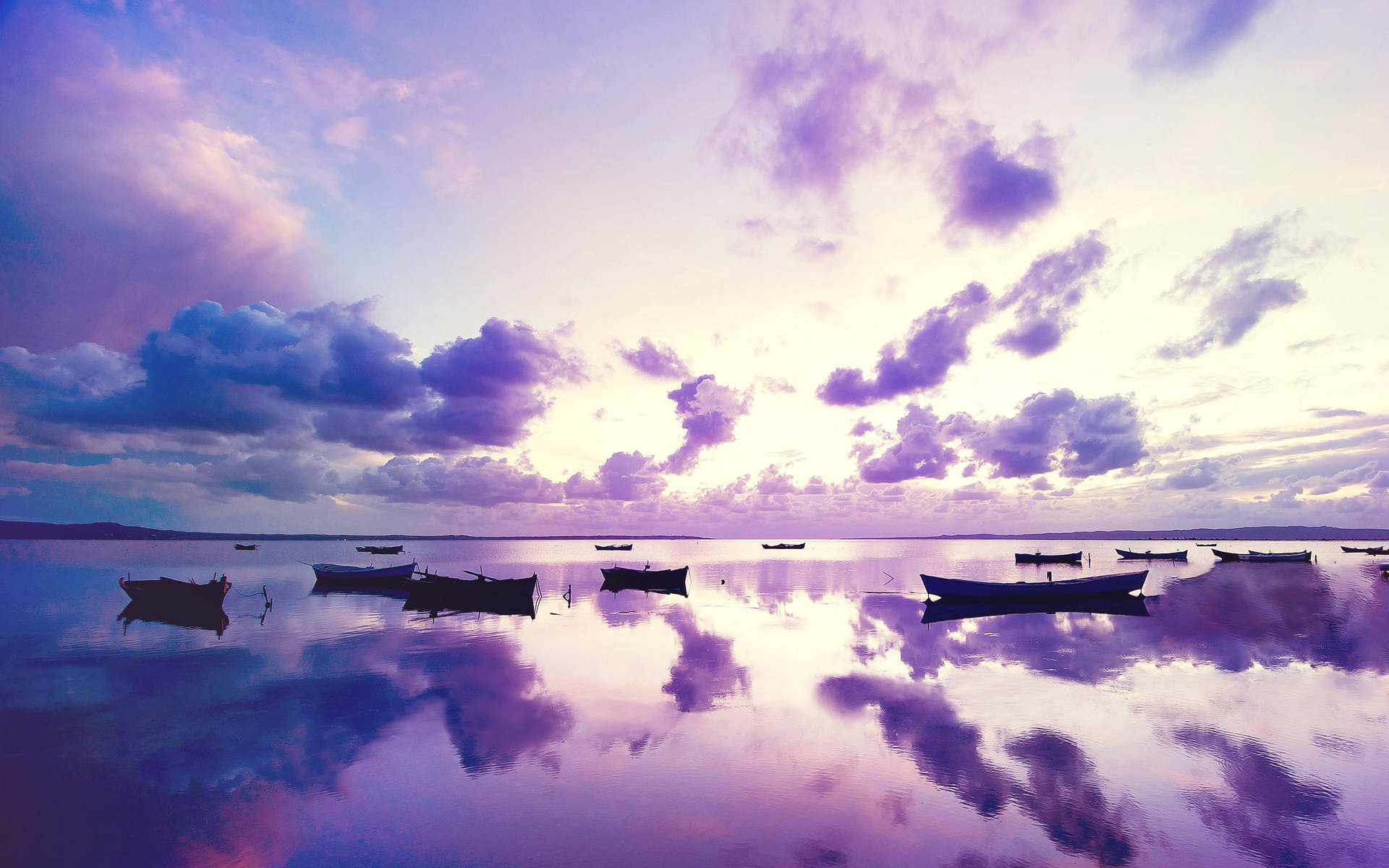 Reflective Purple Clouds Wallpaper