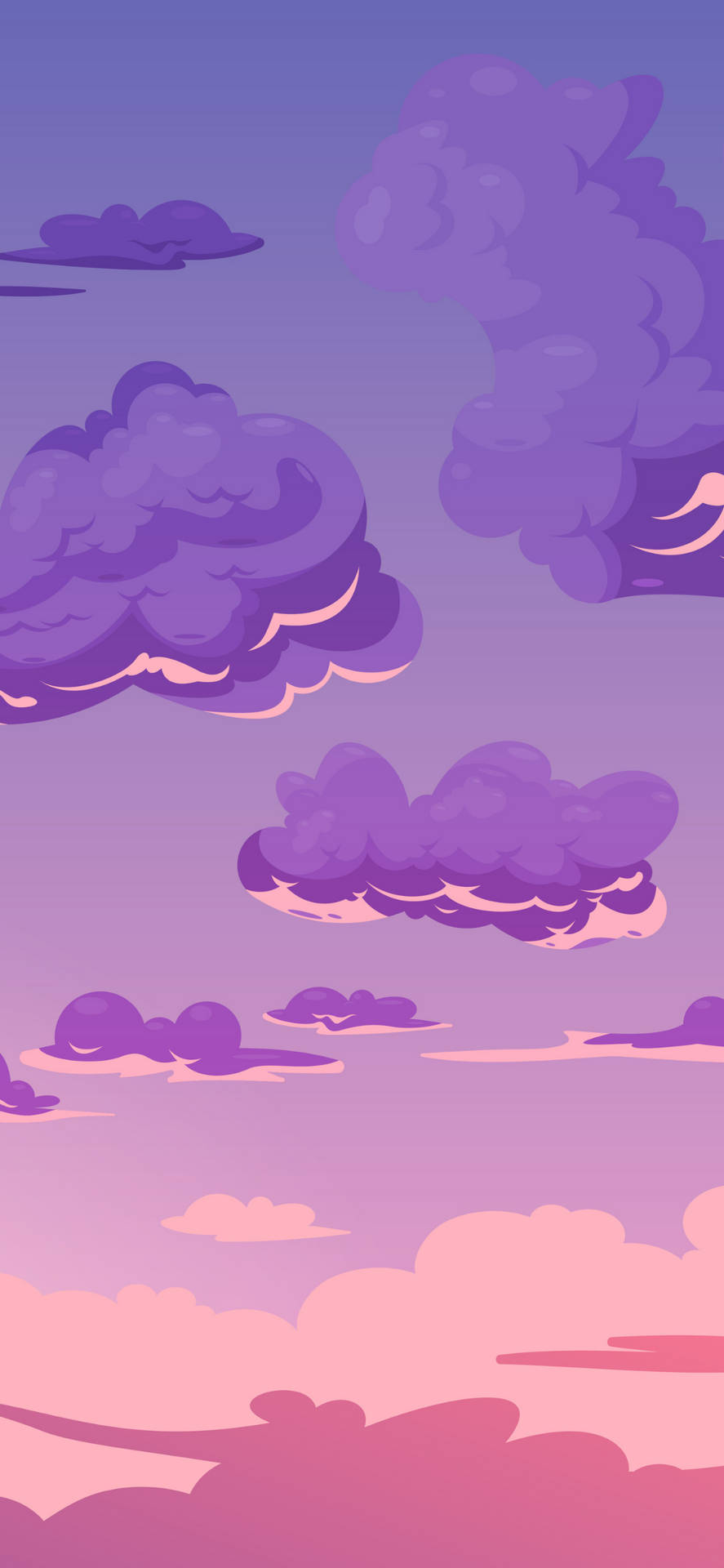Purple Clouds Vector Art iPhone 12 Wallpaper