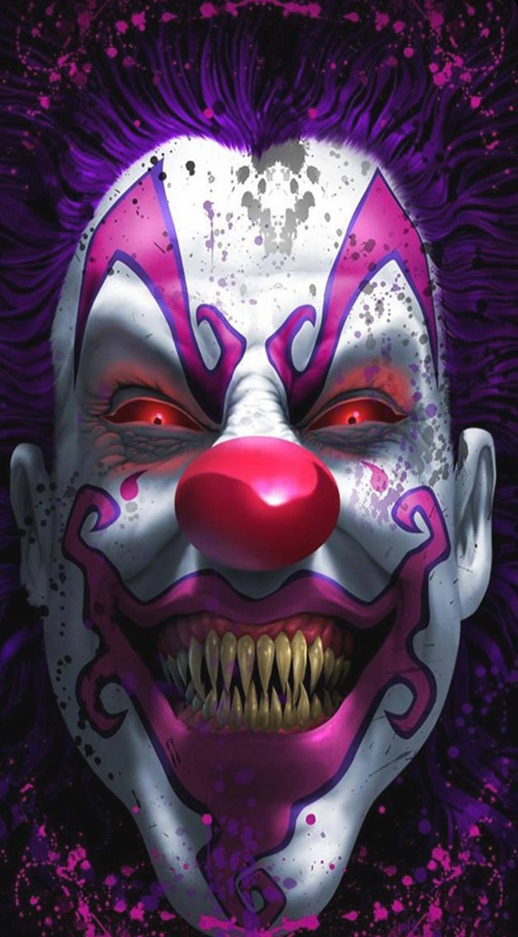 Purple Clown Close-Up Wallpaper
