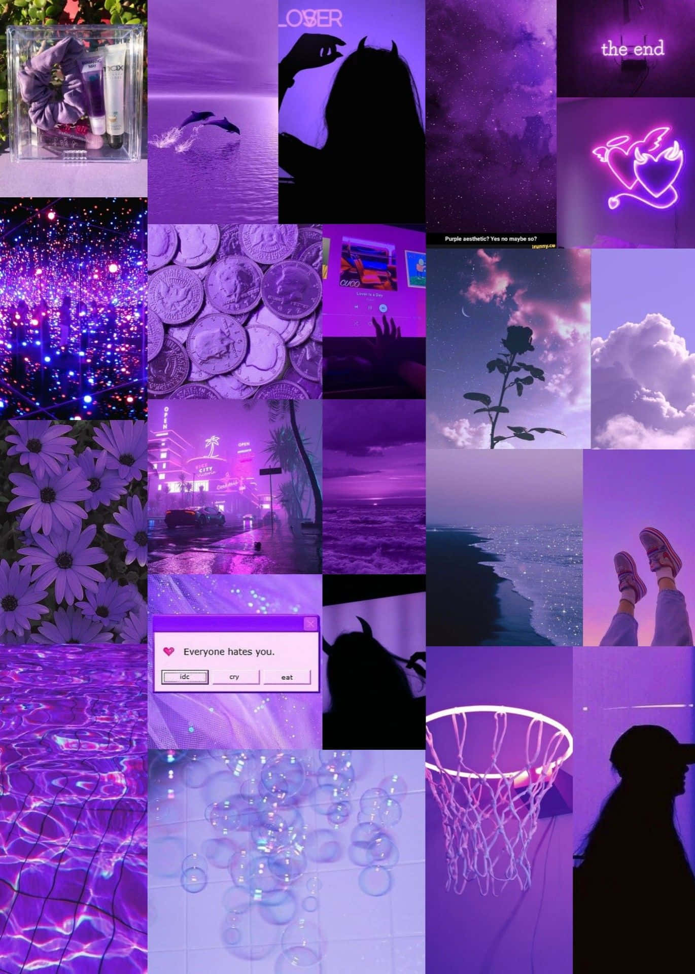 Neon Purple Collage Wallpaper