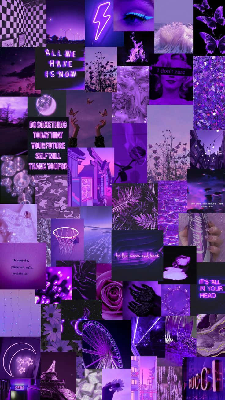 Unhermoso Collage Púrpura De Patrones Creado De Manera Única Para Tu Disfrute Visual. Fondo de pantalla