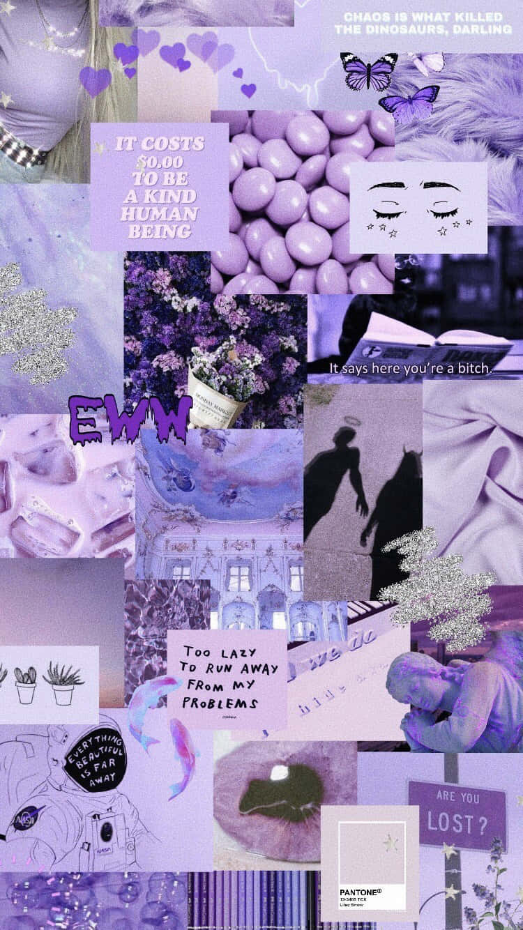 Pastel Purple Collage Wallpaper