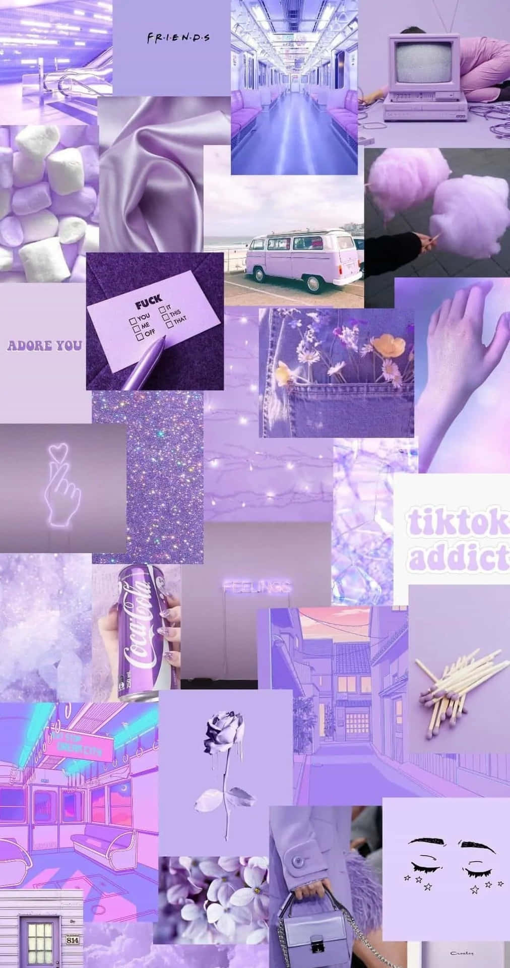Lilac Purple Collage Wallpaper