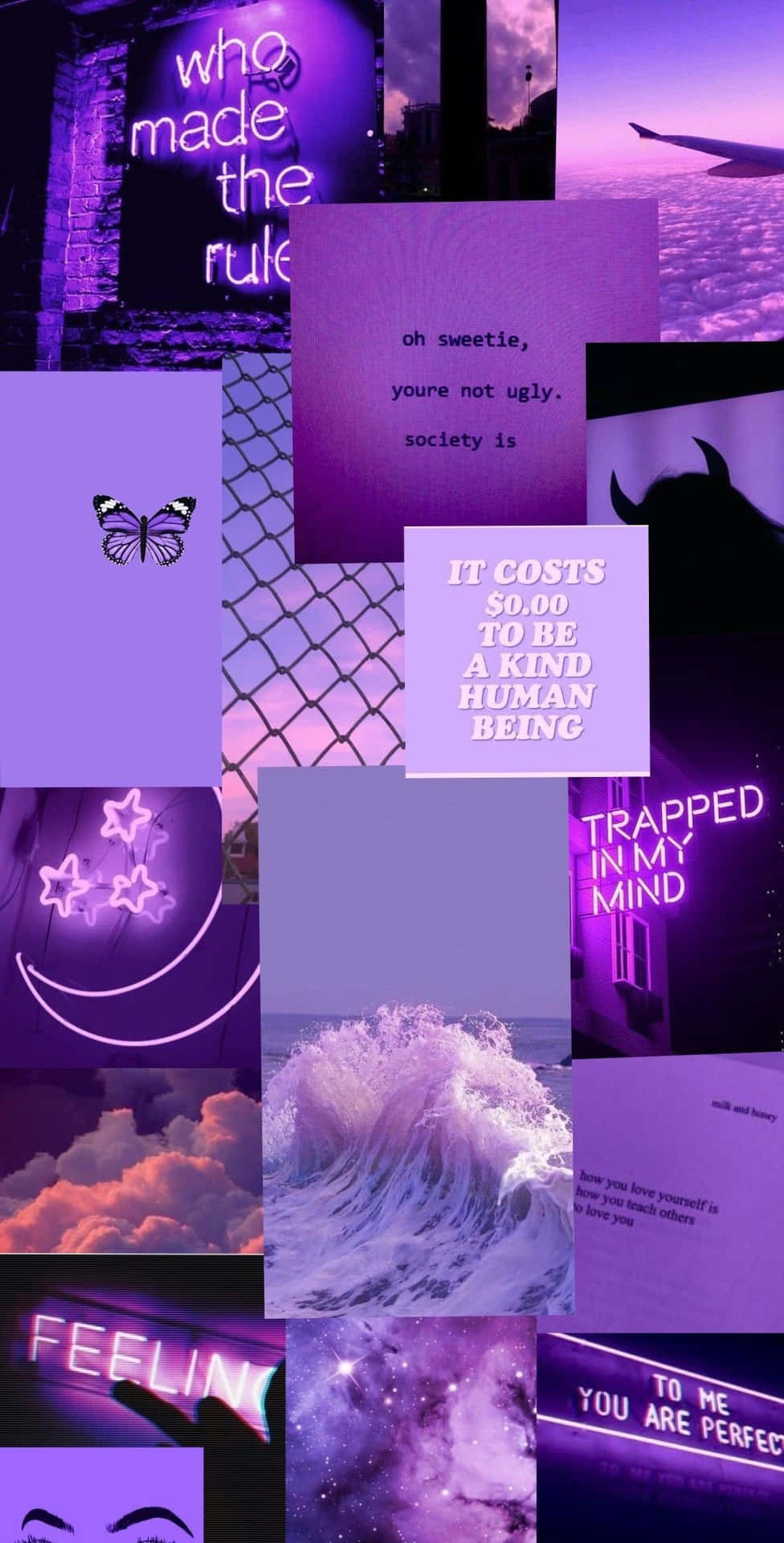 Teen Angst Purple Collage Wallpaper