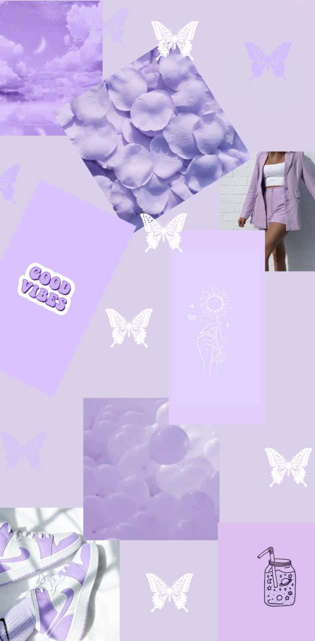 Butterfly Purple Collage Wallpaper