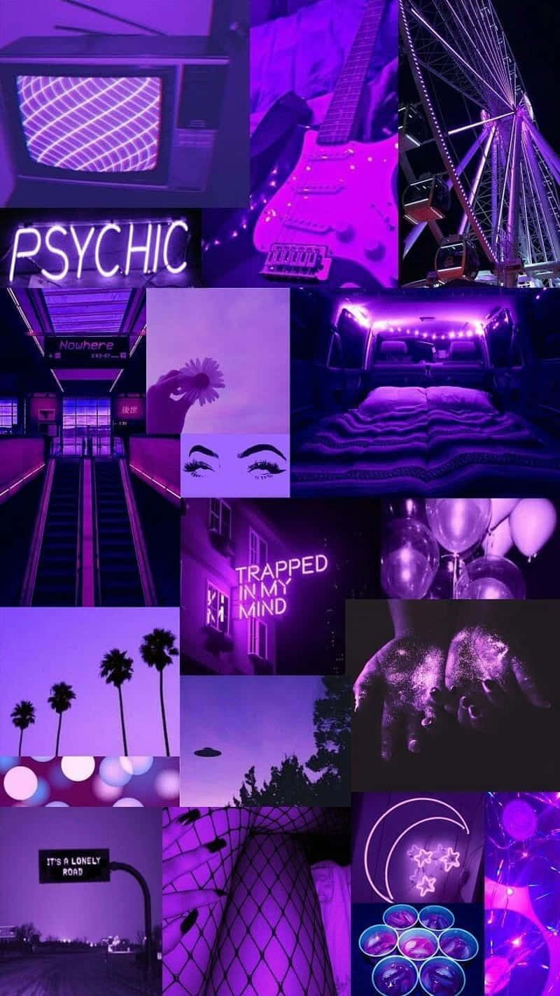 Dark Purple Collage Wallpaper