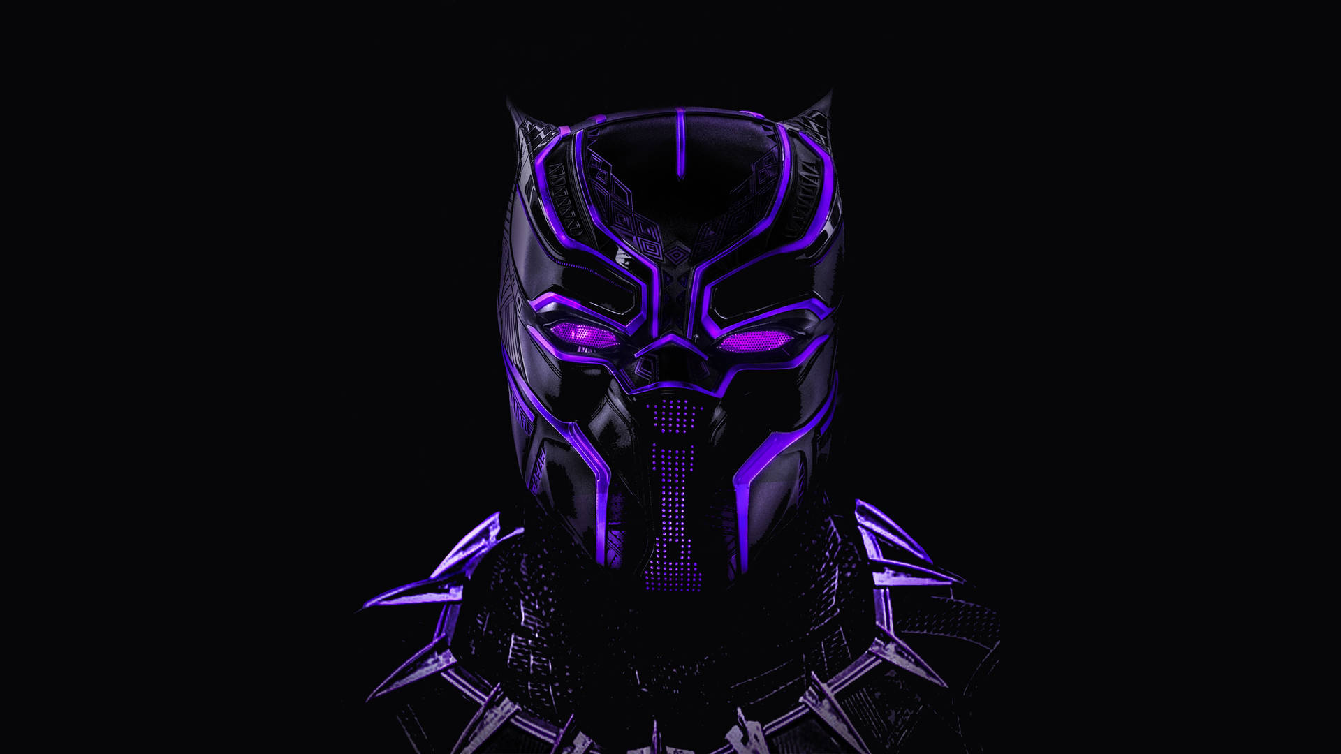 Black Panther, A Symbol Of Strength On The Purple Horizon Wallpaper
