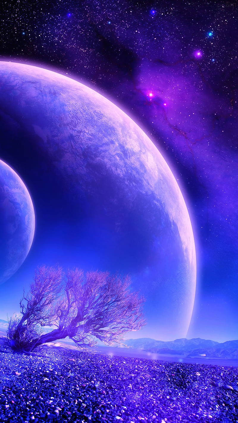 Purple Cool Planet Lucid Wallpaper