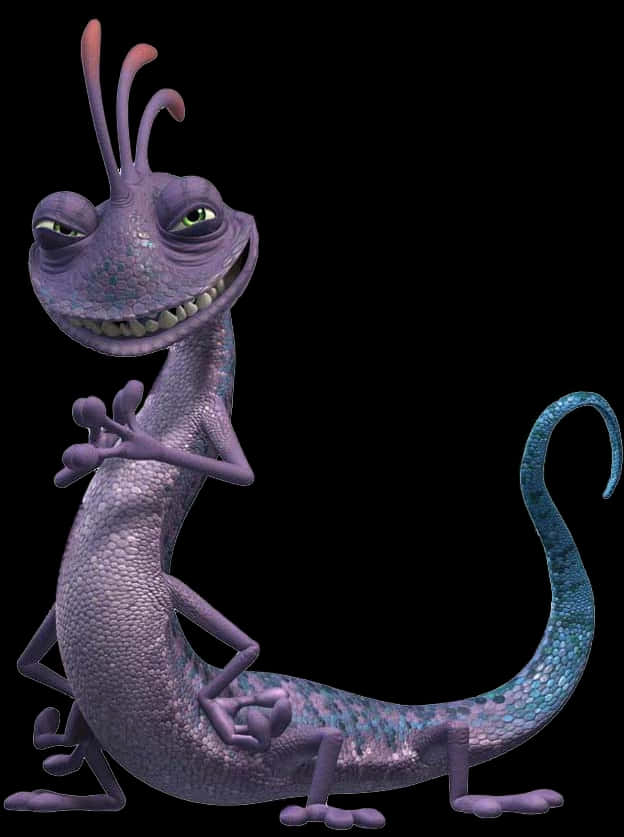 Purple Creature Smiling Transparent Background PNG