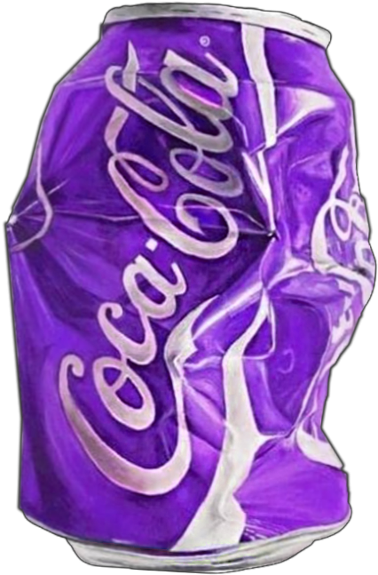 Purple Crushed Coca Cola Can PNG