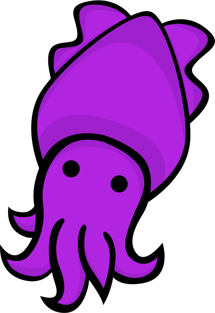 Purple Cuttlefish Cartoon Graphic PNG