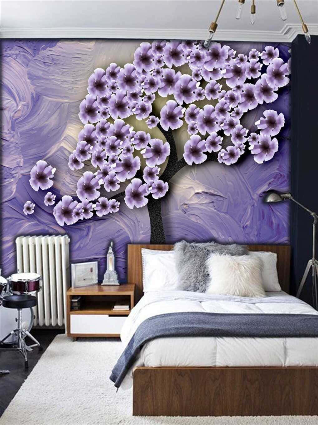 Image  Brightly Colored Purple Wallpaper for Home Decor Wallpaper