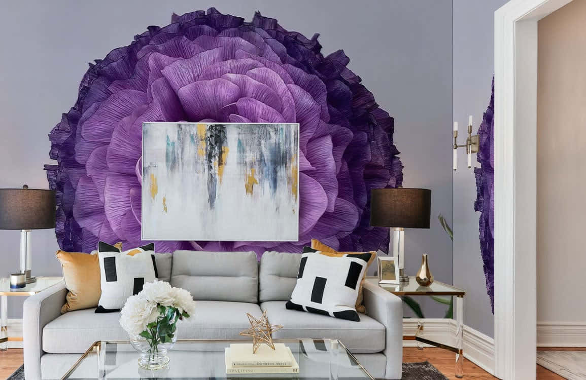A bold and beautiful work of purple decor Wallpaper