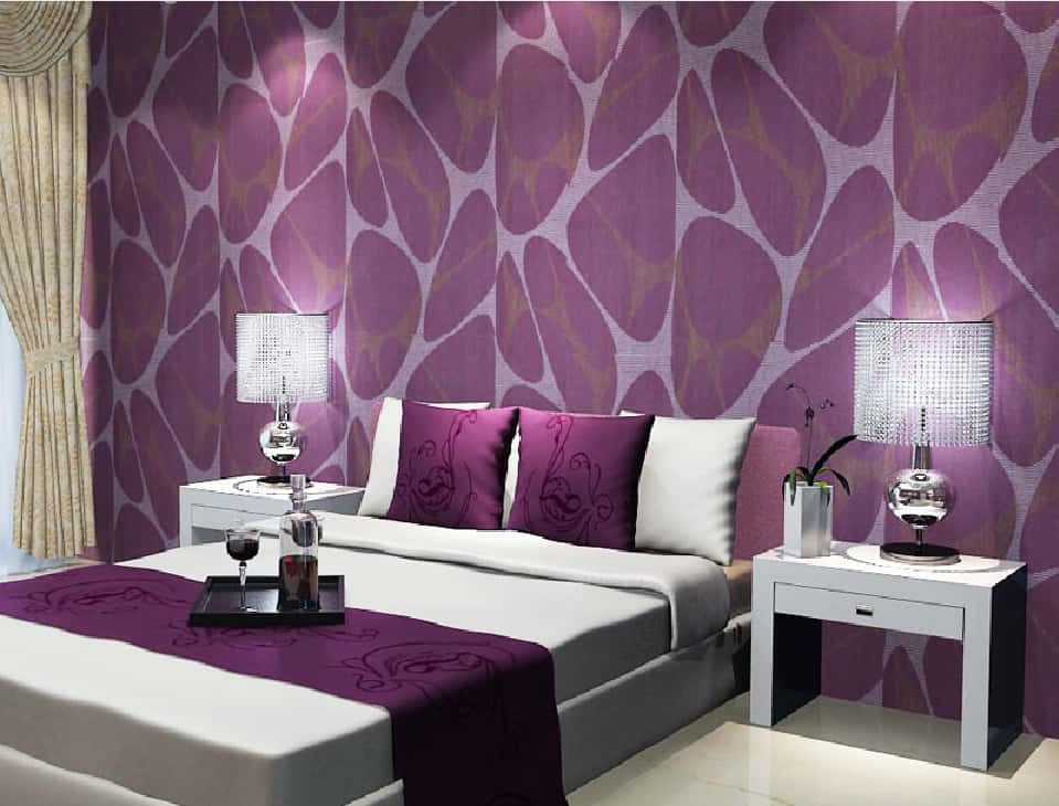 Stylish Purple Decor Wallpaper