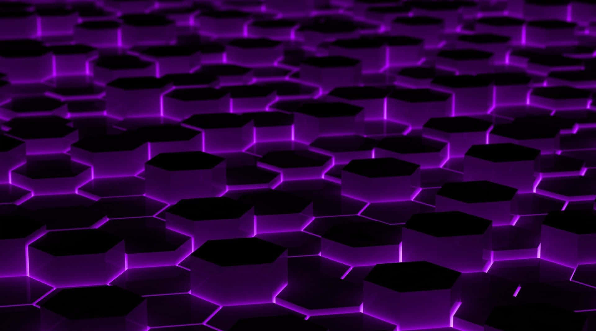 Purple Hexagons With Black Lights Wallpaper