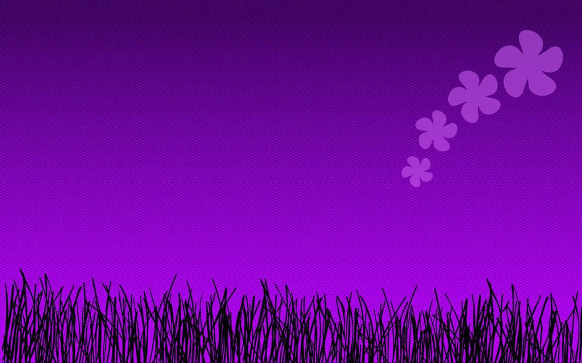 Purple Grass With Flowers Wallpaper