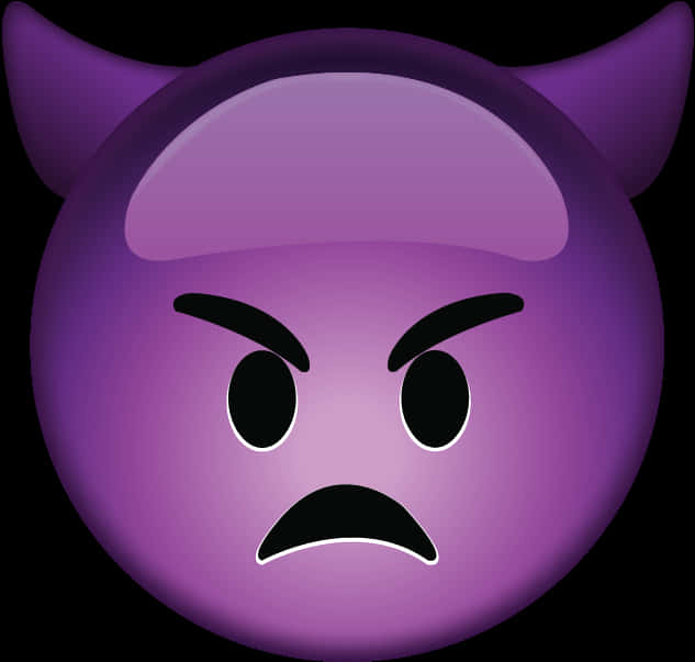 Purple Devil Emoji Angry Expression PNG
