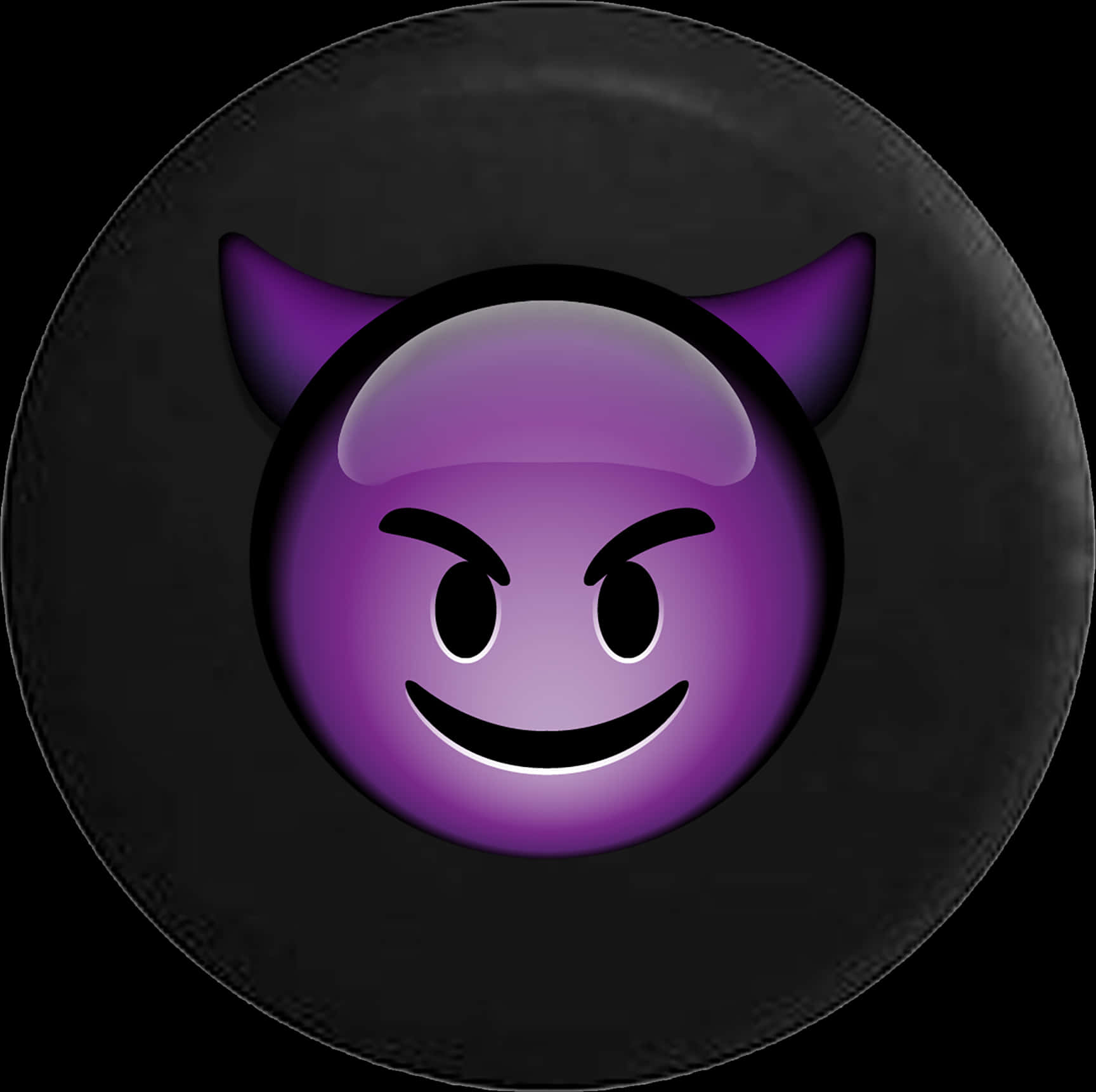 Download Purple Devil Emoji Button | Wallpapers.com