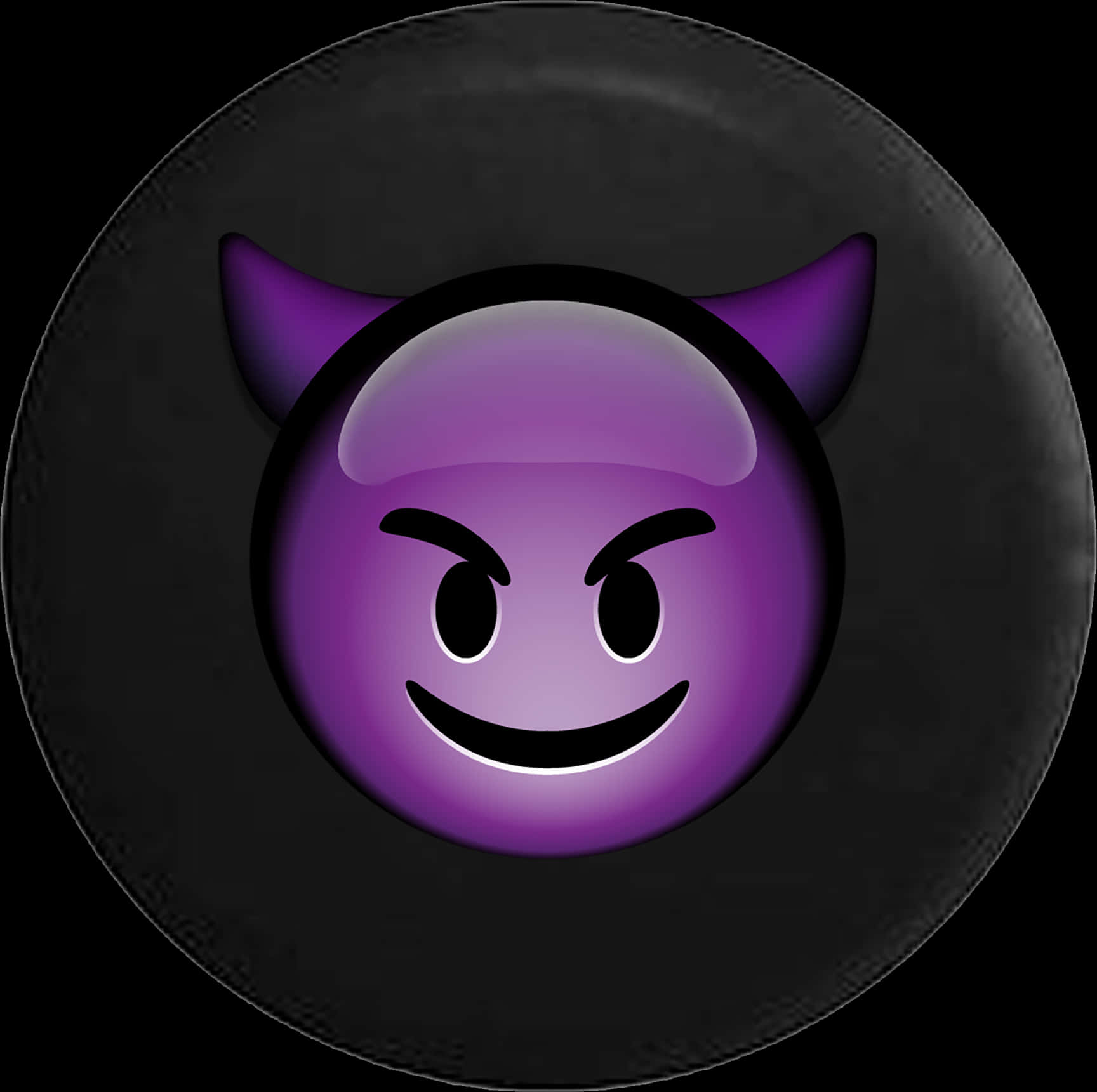 Purple Devil Emoji Button PNG