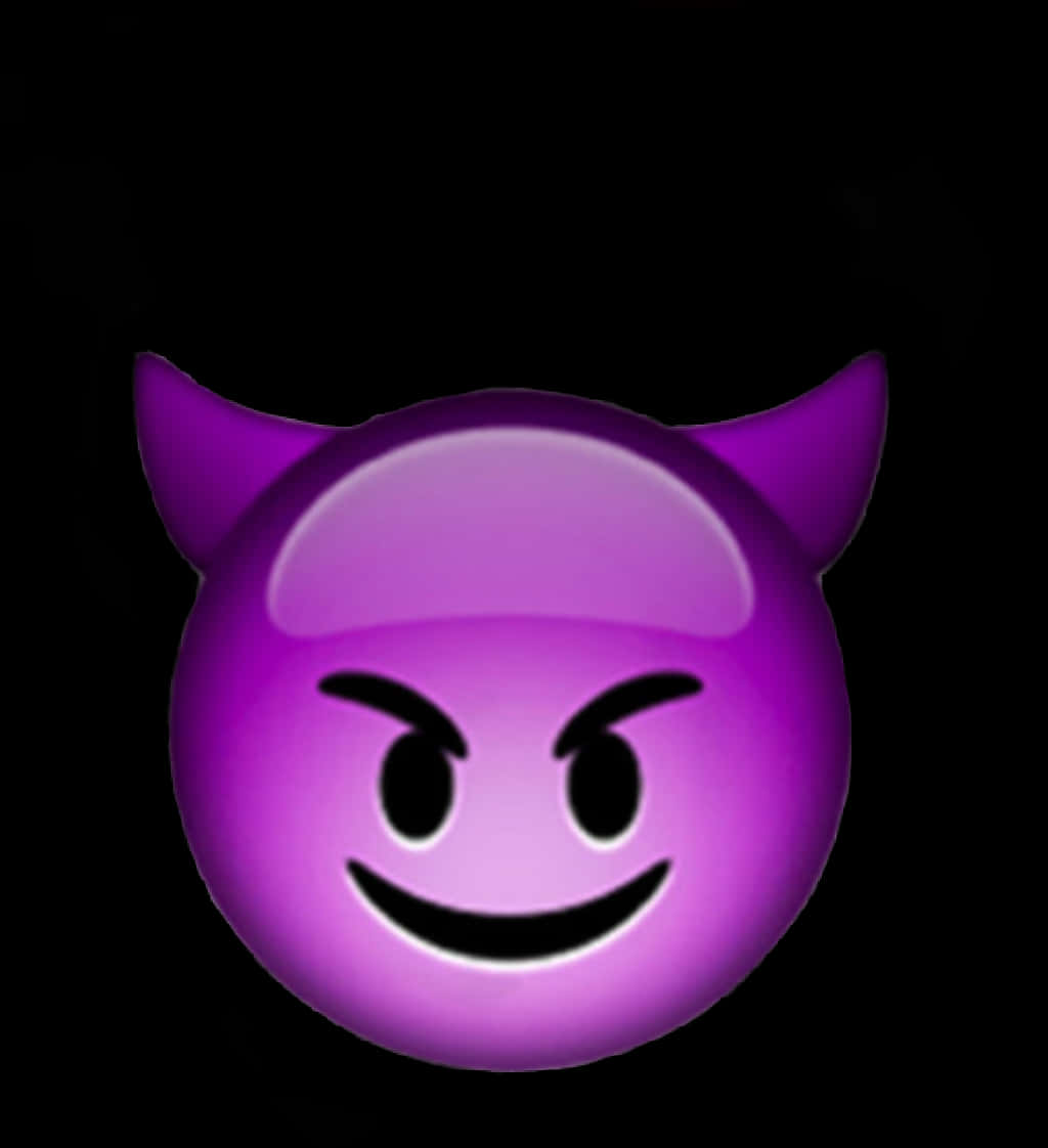 Purple Devil Emoji Smiling Face PNG