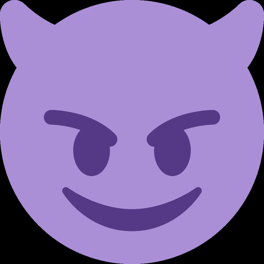 Purple Devil Emoji Smirk PNG