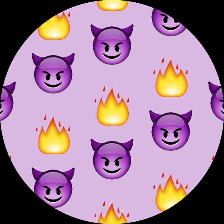 Purple Deviland Flame Pattern PNG