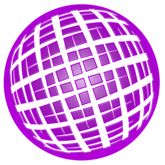 Purple Disco Ball Illustration PNG