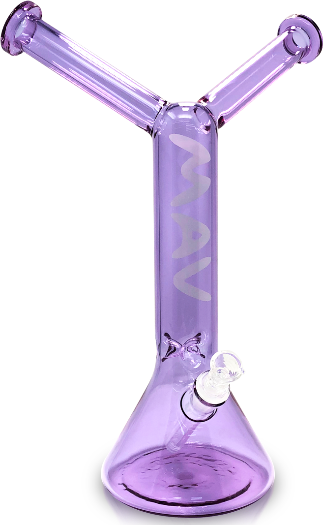 Purple Double Neck Glass Bong PNG
